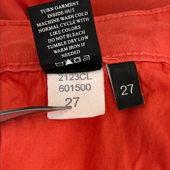 Parker Smith Pedal Pusher Crop Jeans Size 27 Side Slits Stretch Coral - Picture 7 of 9